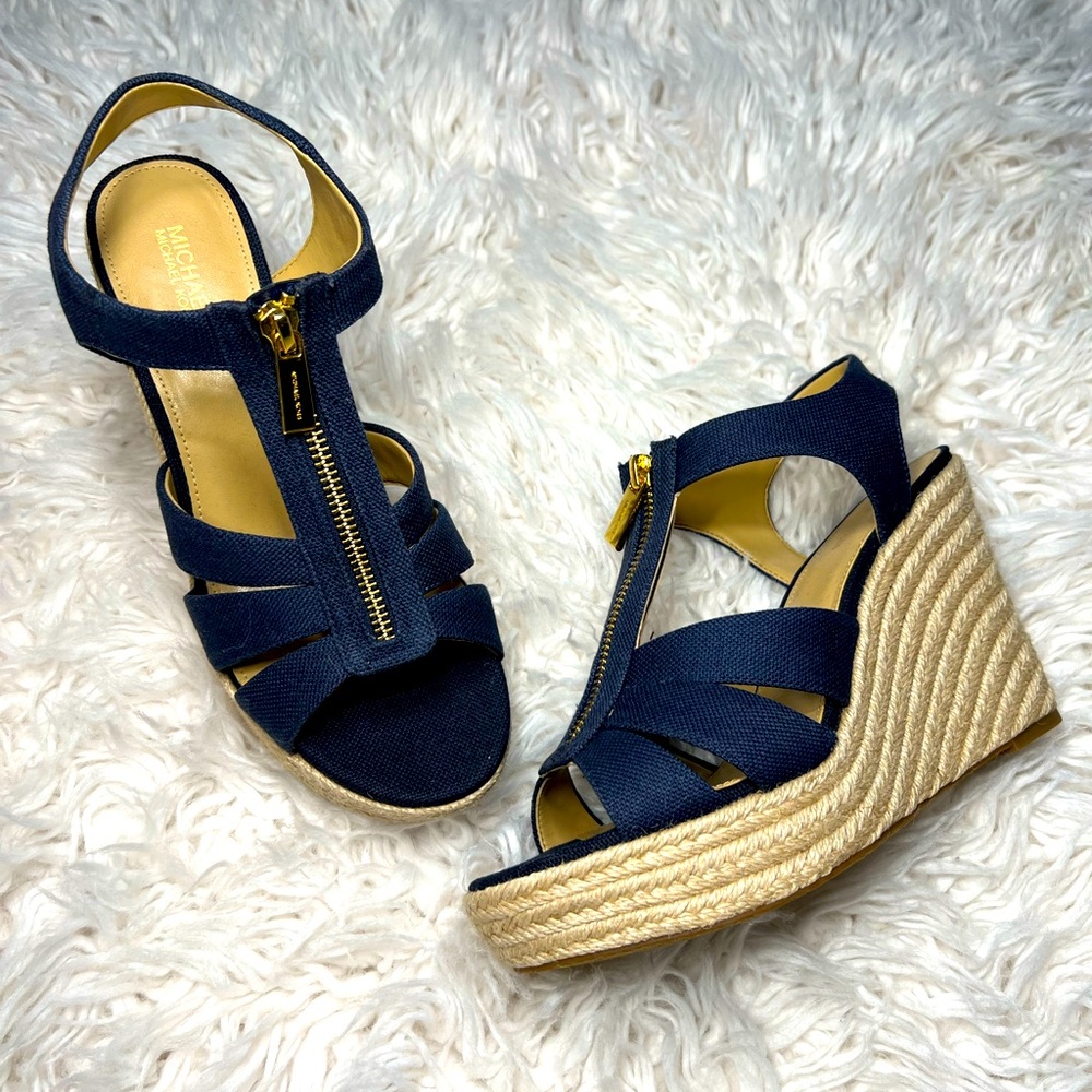 Michael Kors Navy Wedges NWOT